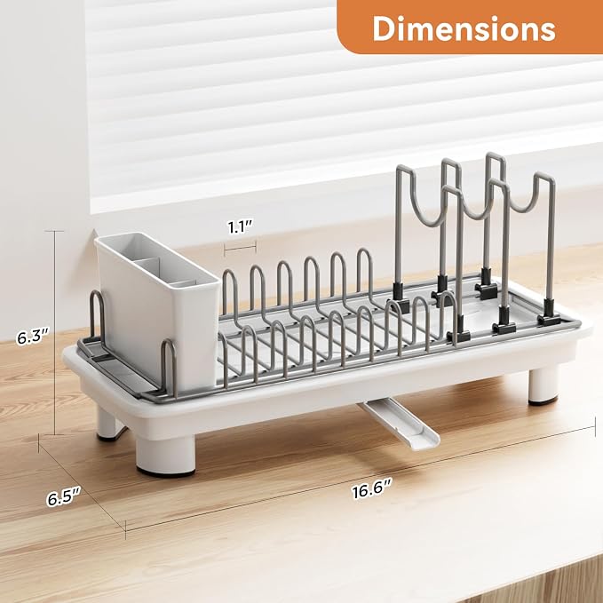 Laveshop Small Dish Drying Rack, Compact Dish Drainer - Image 5