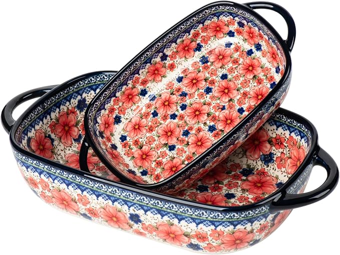 Baking Dish Ceramic Baking Pan Blue Casserole Dish Porcelain rectangular Baking by ONECCI