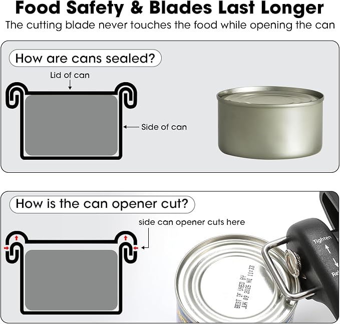 Beneno Can Opener, Manual Side Safe Cut Can Opener Smooth Edge - Image 5