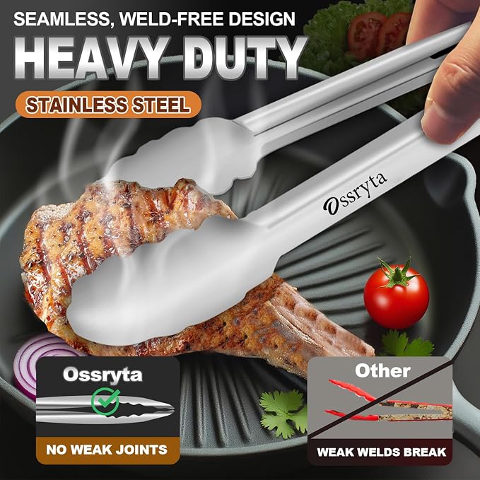 Stainless Steel Cooking Tongs Set of 3 - Image 2