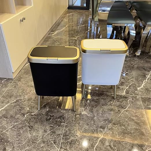 Procade Office Trash Can with Lid, Modern Narrow Garbage Can with Legs - Image 7