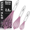 Walfos Whisk, Silicone Whisks for Cooking & Baking Non Scratch Rubber Coated by Walfos
