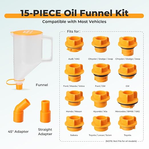 FOUR UNCLES 1.5L Oil Funnel Kit, Universal No-Spill Engine Oil Funnel - Image 3