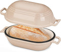 Enameled Cast Iron Dutch Oven for Sourdough Bread Baking, 11 x 7 Inch Oval Cast by FRRLY