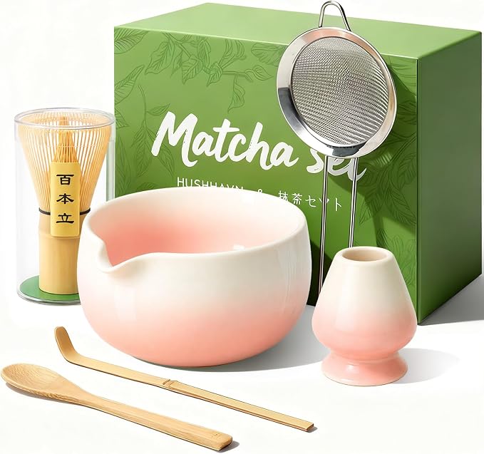 Matcha Whisk Set, Ceramic Matcha Set Includes Bowl & Holder, Bamboo Whisk by Unknown