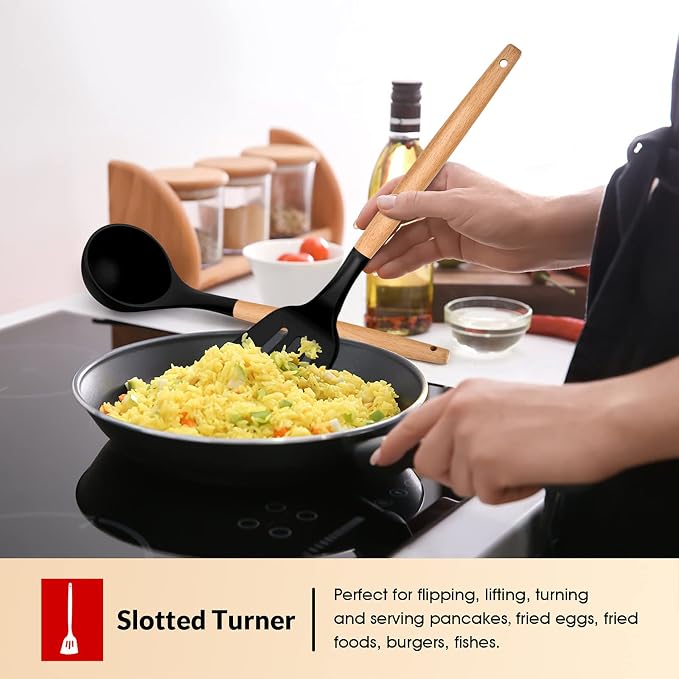 E-far Cooking Utensils Set of 6, Silicone Kitchen Utensils - Image 4
