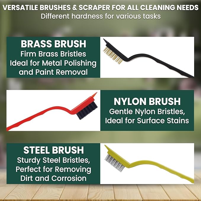 14 Pcs Crevice Cleaning Brush Set – Hard Bristle Cleaning Tools - Image 4