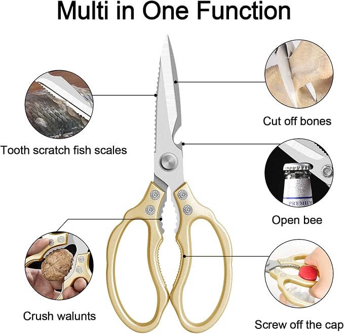 CGBE Kitchen Scissors All Purpose Heavy Duty, Ultra Sharp Stainless Steel - Image 2