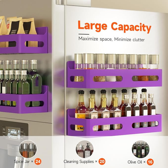 Sevenblue 4 Pack Strong Magnetic Spice Rack - Image 4