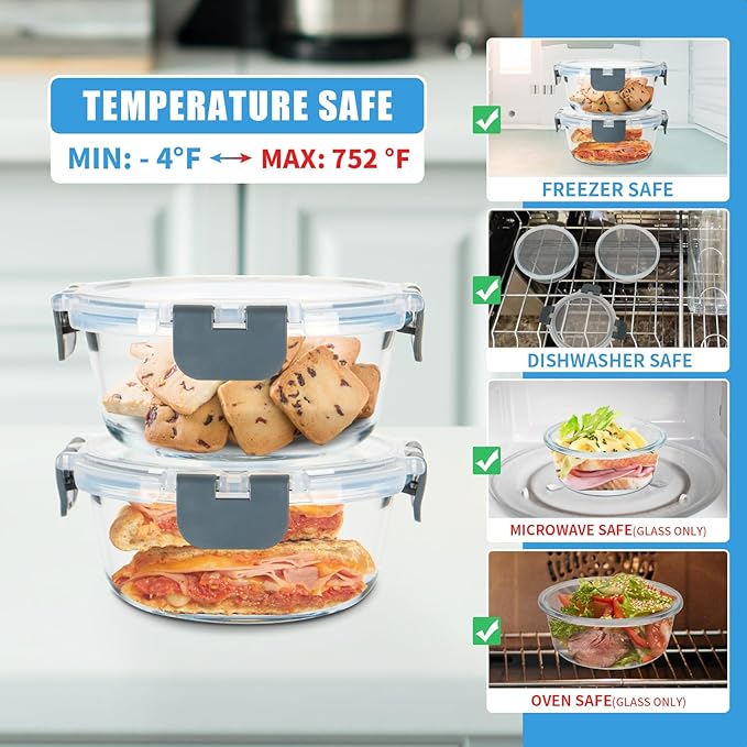 GULFLIN 12 Pack Small Glass Food Storage Containers - Image 4