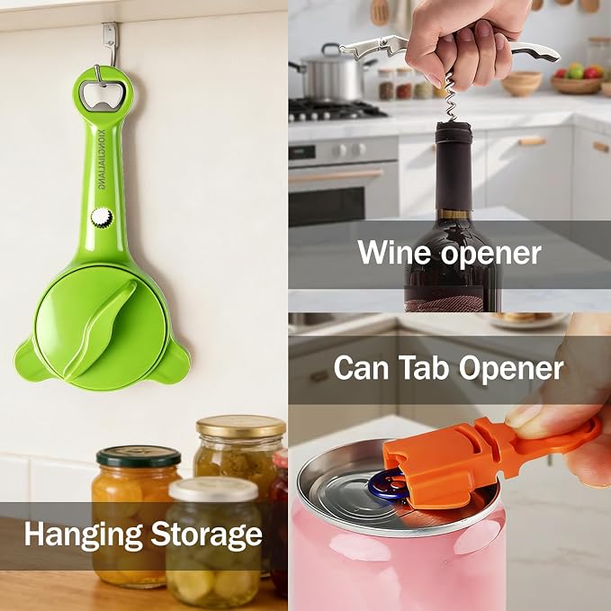 Adjustable Jar Opener for Weak Hands, 4-in-1 Multi-Function Manual Bottle - Image 5