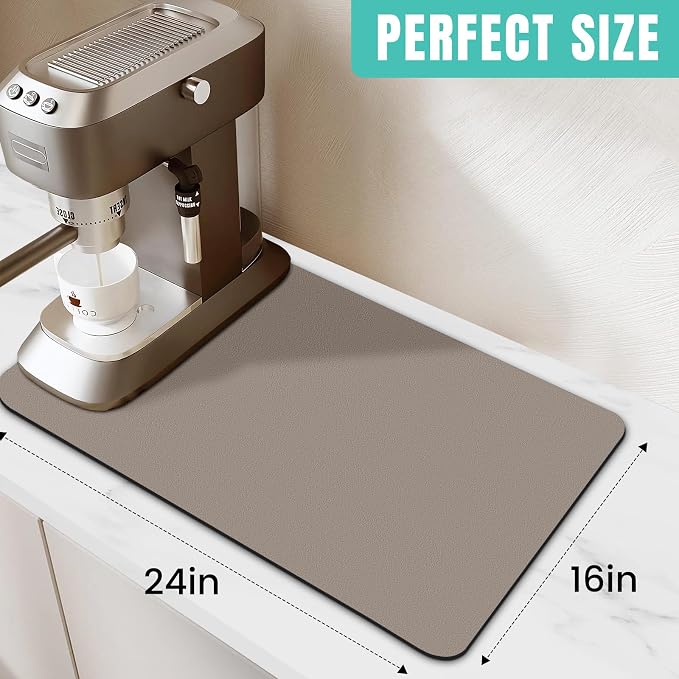 WISELIFE Coffee Mat Super Absorbent Dish Drying Mat Coffee Bar Accessories Match - Image 2