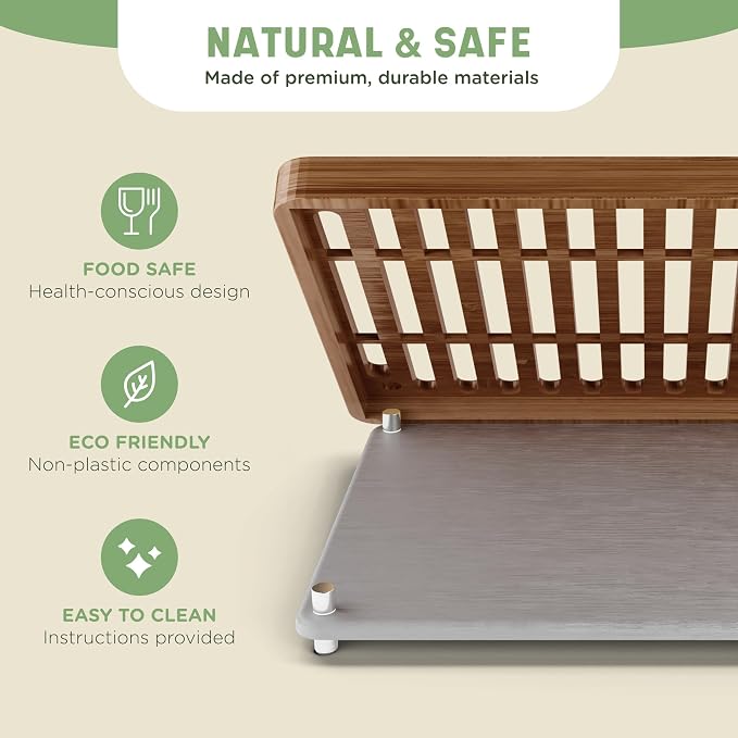 NIUM Stone Drying Mat for Kitchen Counter & Bamboo Rack - Image 5