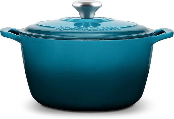ROSSALLINI Signature Enameled Cast Iron Dutch Oven, Non-Stick Serving Pot - Image 2
