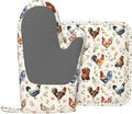 Cute Chicken Oven Mitts and Pot Holders Set, Heat Resistant & Non-Slip Silicone by Nmbvcxz