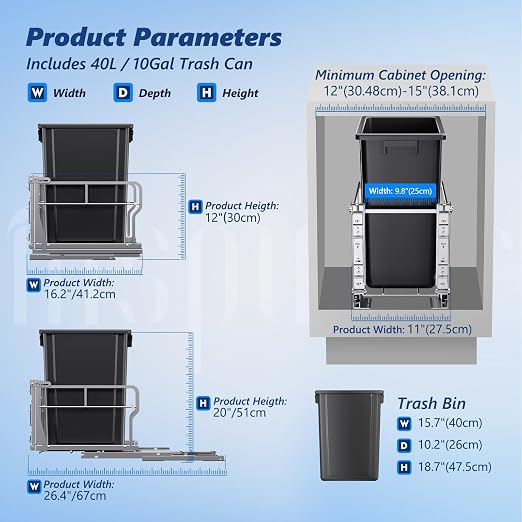 Insputer Pull Out Trash Can Under Cabinet - Image 4
