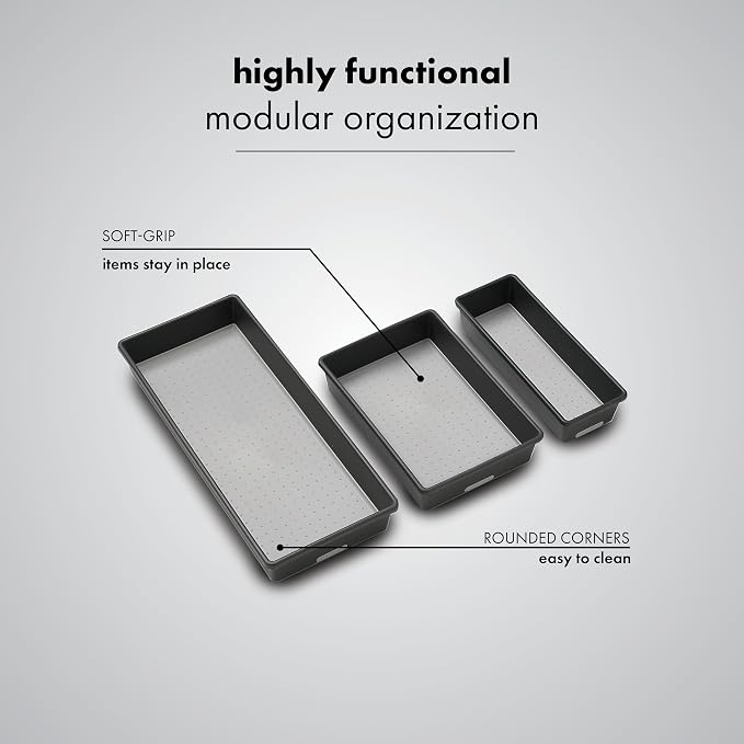 madesmart 3 Bin Drawer Organizer Set, Office & Bathroom, Organizer - Image 2