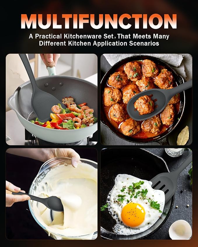 Silicone Cooking Utensils Set, Perfectly Angled - Image 3