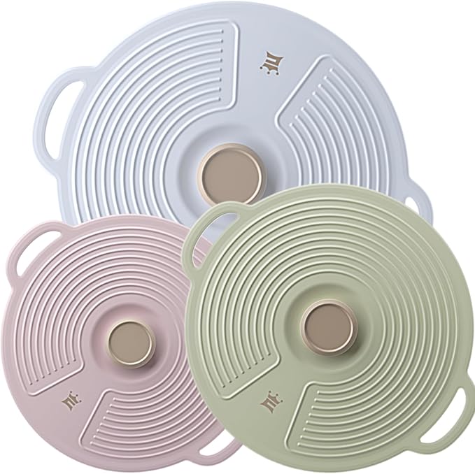 Silicone Lids for Bowl 3 Pack, Microwave Splatter Cover by GUANCI