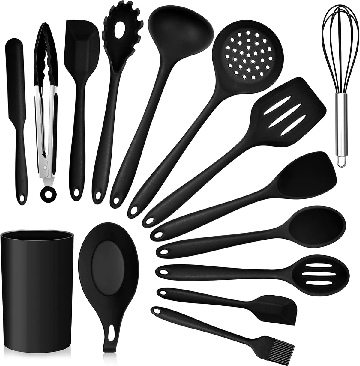 Kitchen Utensils Set, E-far 15-Piece Silicone Cooking Utensils with