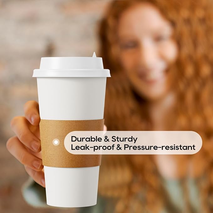 JOLLY PARTY 20 oz Paper Coffee Cups, Disposable Paper Coffee Cup - Image 3
