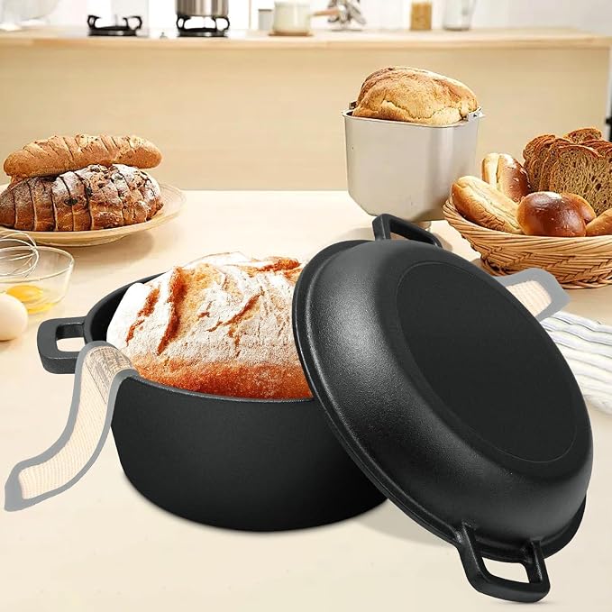 Cast Iron Dutch Oven for Bread Baking, 5 Qt Sourdough Dutch Oven - Image 5