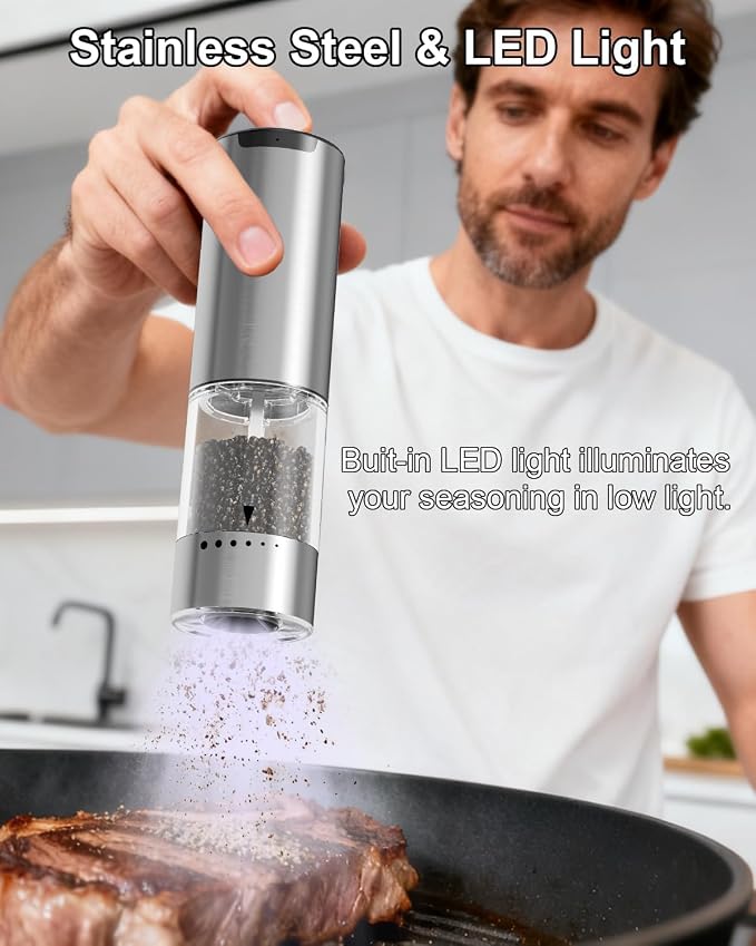Electric Salt and Pepper Grinder Set - Image 4