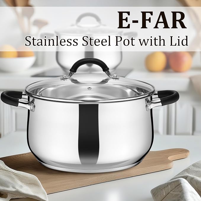 E-far 6 QT Stainless Steel Pot, Stock Cooking Pot - Image 6