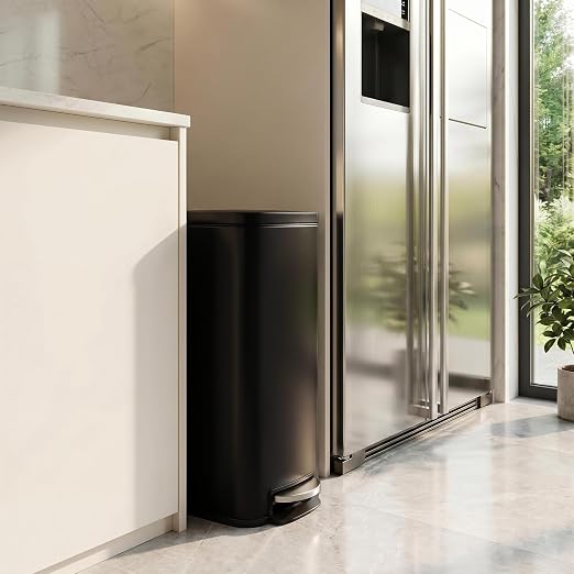 Garvee 13 Gallon Slim Kitchen Trash Can, Narrow Stainless Steel Step-On Pedal - Image 2