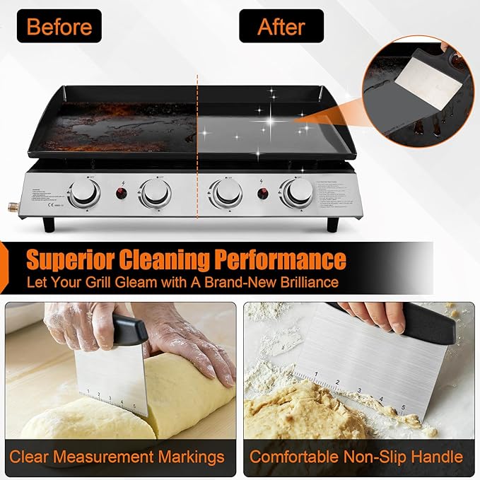 Grill Scraper&Bench Scraper Set，Food Scraper - Image 4