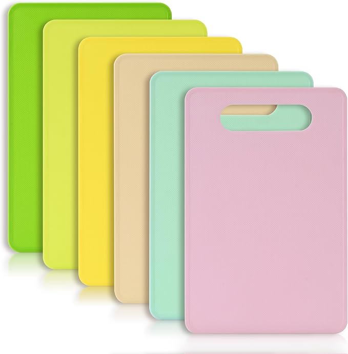 Luckyiren Kitchen Cutting Board Set of 6, Plastic Cutting Boards by Luckyiren