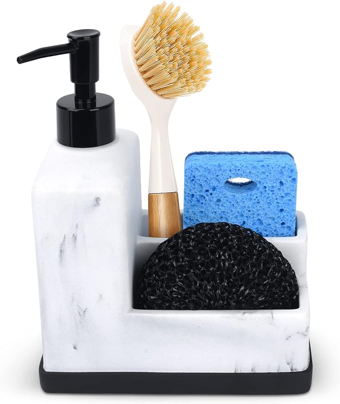 Dish Soap Dispenser with Sponge Holder by Deobath