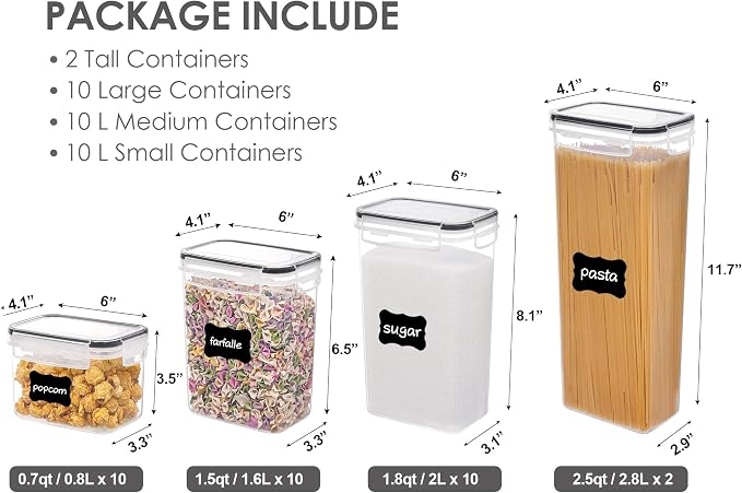 Vtopmart 32pcs Airtight Food Storage Containers Set, BPA Free Plastic Kitchen - Image 2