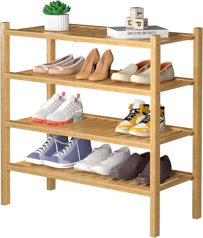 ROMGUAR CRAFT 4 Tier Bamboo Shoe Rack by ROMGUAR+CRAFT