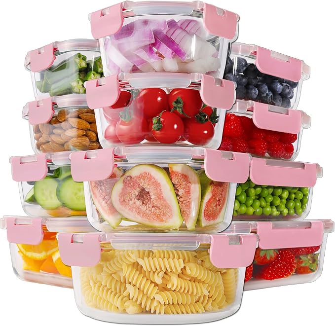 HOMBERKING 24pc Glass Food Storage Containers by HOMBERKING
