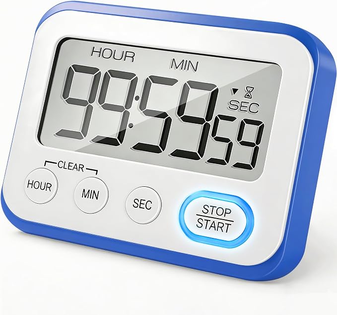 Digital Kitchen Timer Magnetic Loud Alarm, Large LCD Screen Silent/Beeping by VOULOIR