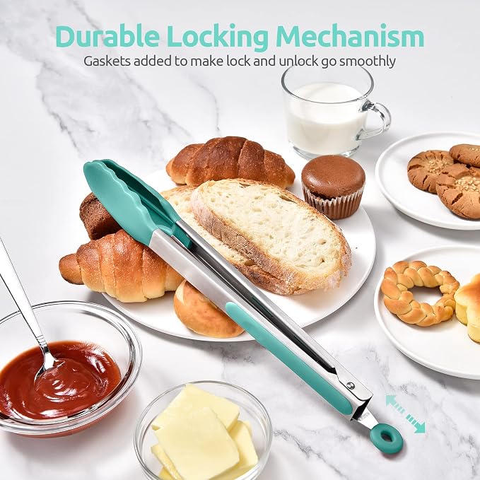600ºF Heat Resistant Kitchen Tongs: U-Taste 12 in Large Silicone Cooking Tong - Image 7
