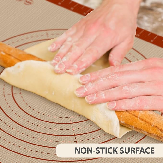 Pastry Mat, 0.7mm Extra Thick 26 x 16 Inches Large Non Stick Silicone Baking Pad - Image 2