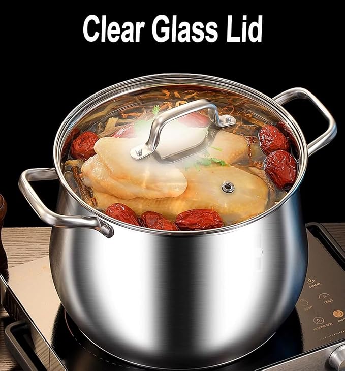 Stainless Steel Stock Pot, 8 Quart Heavy Duty Induction-Compatible - Image 8