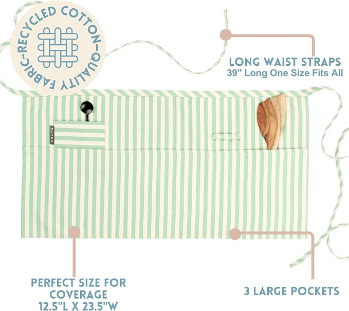 MEEMA Chef Waist Apron Cotton Fabric |Washable & Breathable Waitress & Server - Image 4