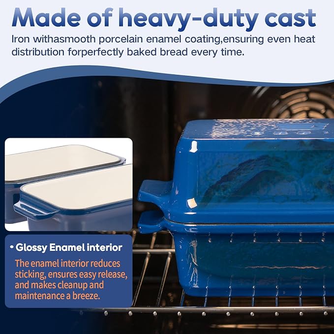 Enameled Cast Iron Dutch Oven for Bread Baking, 9×5 Dutch Oven Pot - Image 7