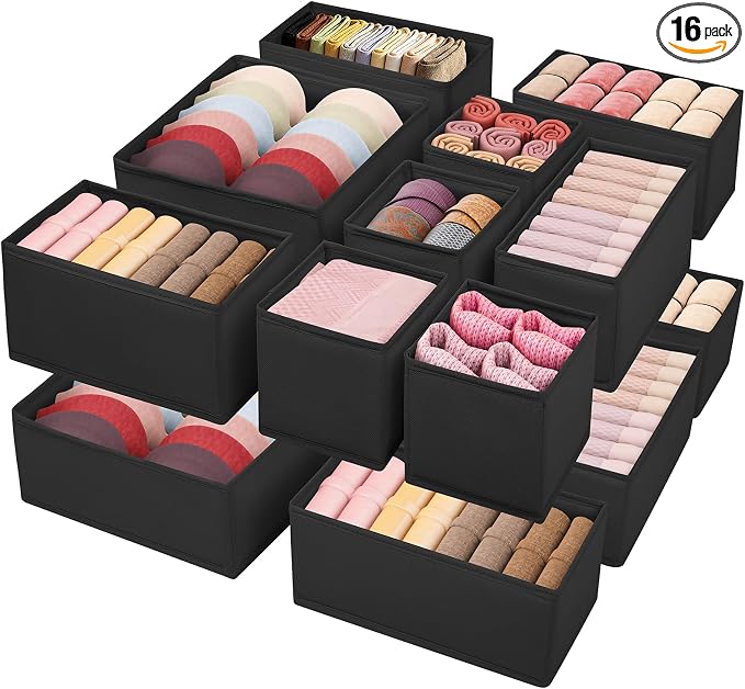 Drawer Clothes Organizer 16-Pack, Fabric Folding Wardrobe Organizer, Can Store by WRRLORS