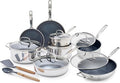 Blue Diamond Hybrid Nonstick Stainless Steel 16 Piece Cookware Set, Tri-Ply by BlueDiamondCookware