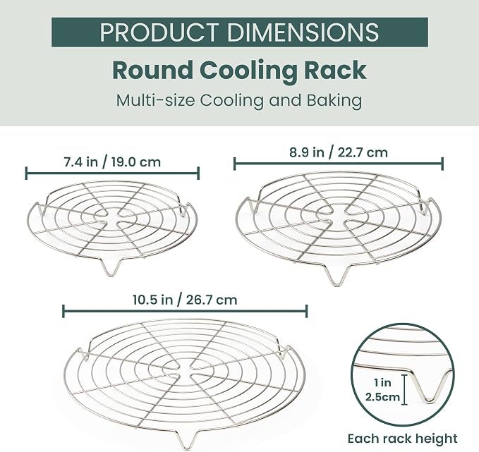 Ultra Cuisine 3 Set Round Cooling Racks - Image 2