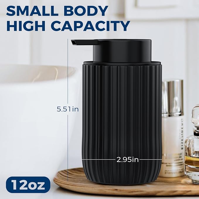 Ceramic Foaming Hand Soap Dispenser 2Pack，12 oz Bathroom Soap Dispensers， - Image 2