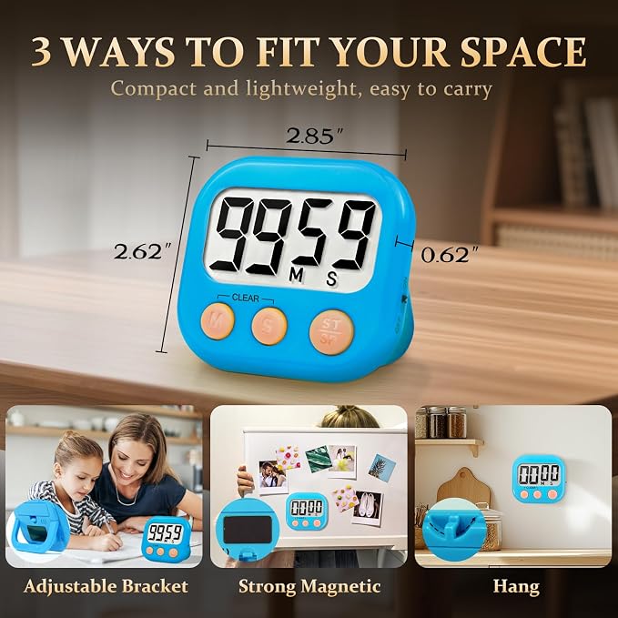 6 Pack Digital Kitchen Timer Small Classroom Timers - Image 3