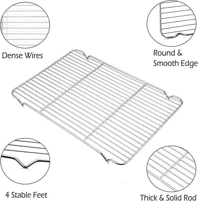 P&P CHEF Cooling Baking Rack Pack of 2, 16.6" x 11.5", Stainless Steel Cooling - Image 3