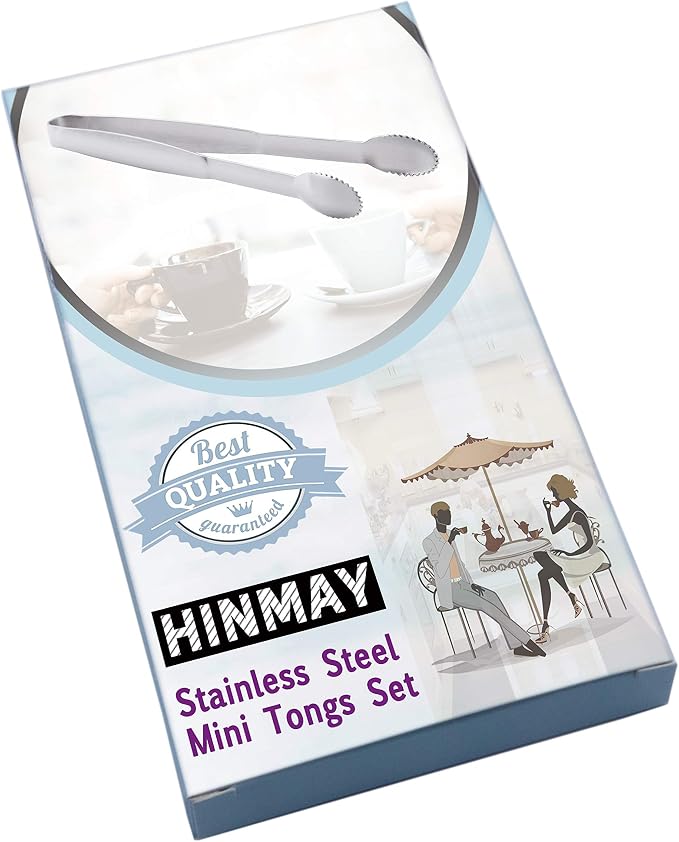HINMAY Mini Tongs 5-3/4 Inch Stainless Steel Small Serving Tongs, Tiny Kitchen - Image 8