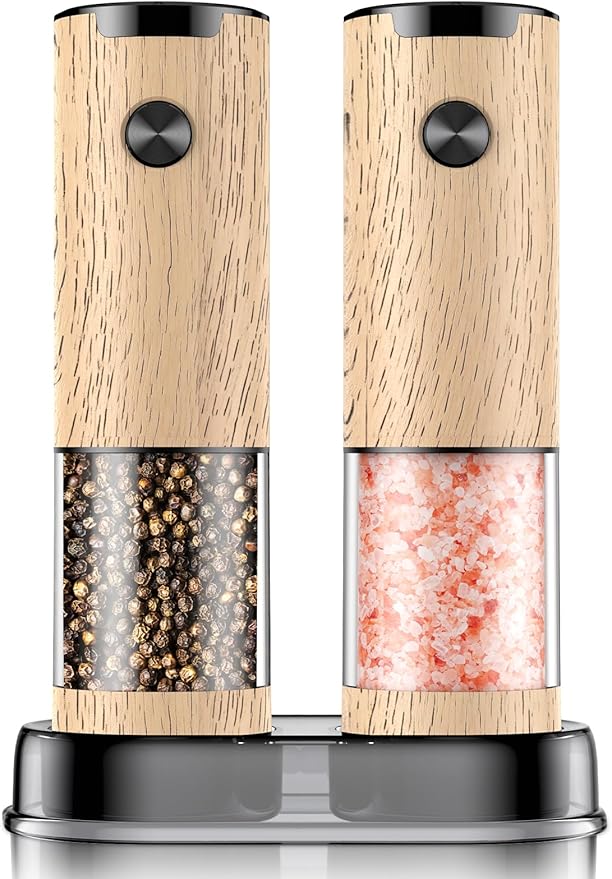 Electric Salt and Pepper Grinder Set Automatic Battery Pepper Mill Shakers by ioion
