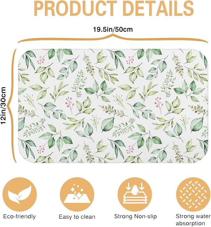 Kitchen Countertop Dish Drying Mat, Super Absorbent Coffee Bar Mat - Image 5